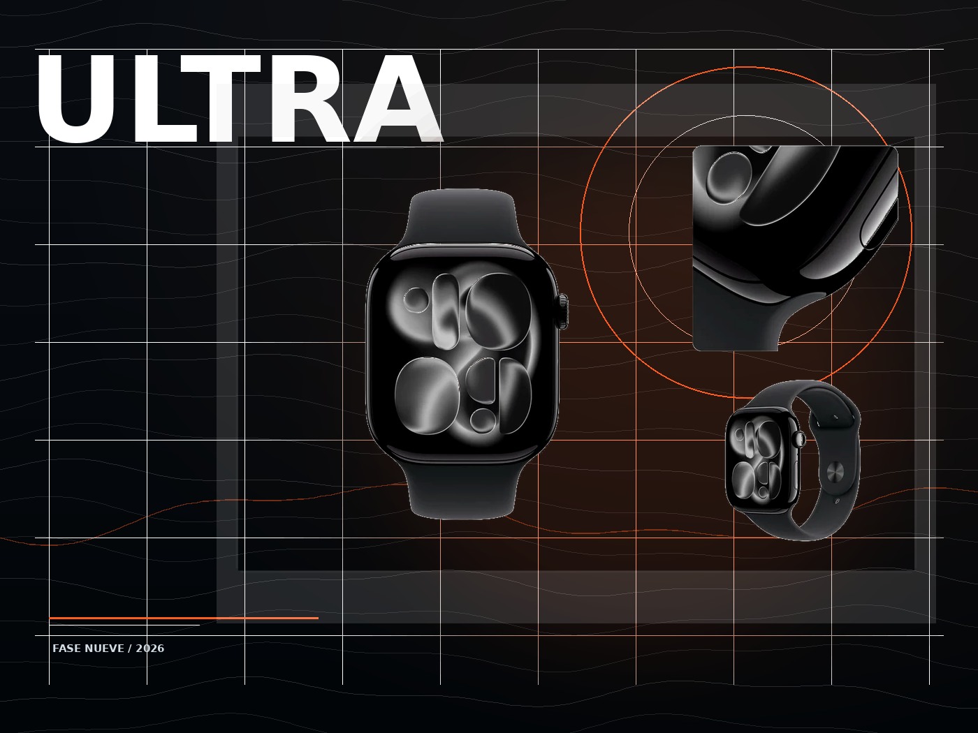 Composición conceptual de un posible Apple Watch Ultra 4 en acabado oscuro