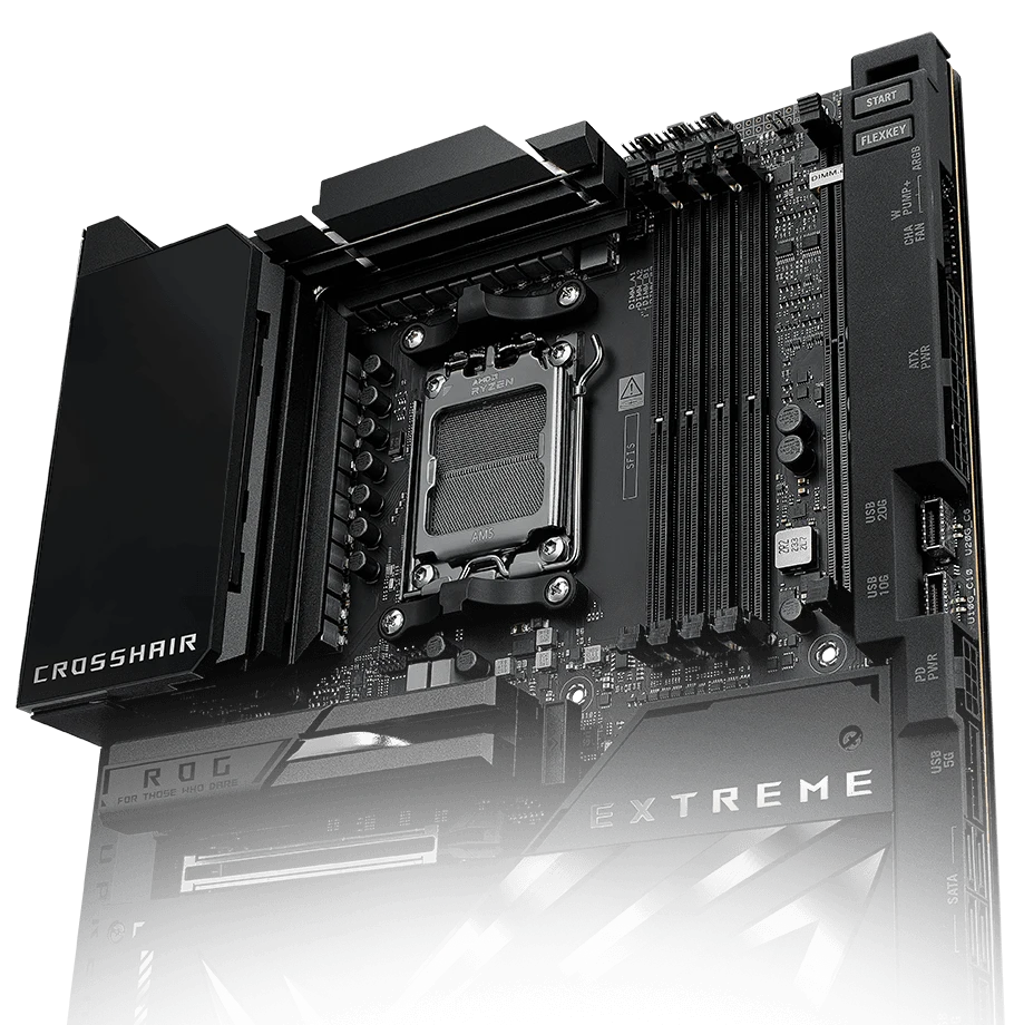Placa ROG con contenido dentro de su pantalla LCD